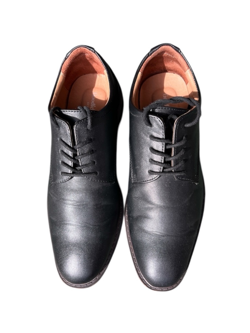 Goodfellow & Co Leo Oxford Vegan Leather Black Derby Dress Shoes Men 8